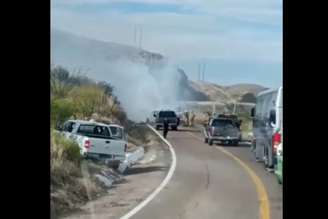 Video: Sicarios emboscan a Ministeriales matan a 2 y a un agente de migración quiera escoltado en Chihuahua