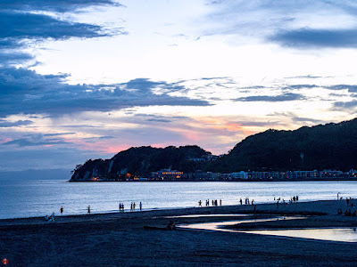 The blue of summer sky: Yuigahama-beach (Kamakura) 