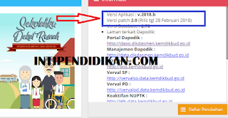 laporan adanya bugs pada Aplikasi Dapodikdasmen versi   PATCH DAPODIK 2.0 UNTUK  VERSI 2018.b SUDAH RILIS