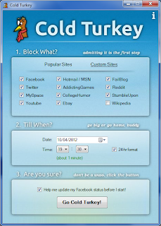 Cold Turkey default screen