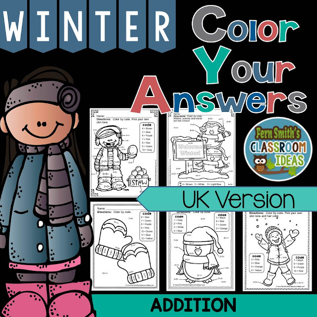  Fern Smith's Classroom Ideas Winter Fun! Basic Addition Facts - Color Your Answers Printables at TeacherspayTeachers, TpT.