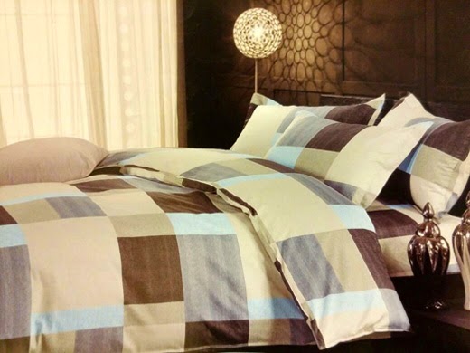 Sprei Cantik Minimalis Motif Kotak Coklat