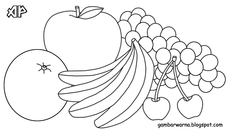  Mewarnai  Buah Buahan  Belajar Mewarnai  Gambar 