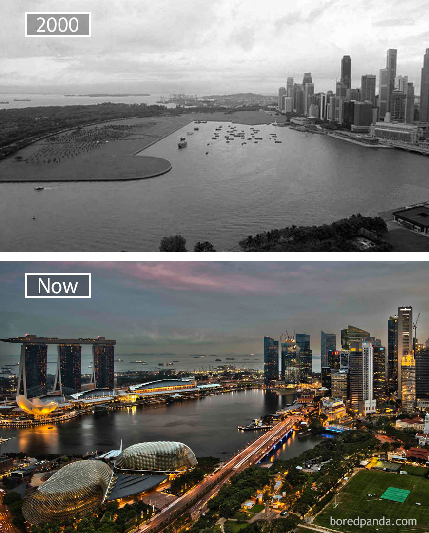 SEIMBANG COM 10 Foto  Transformasi Kota Kota Besar Dulu  