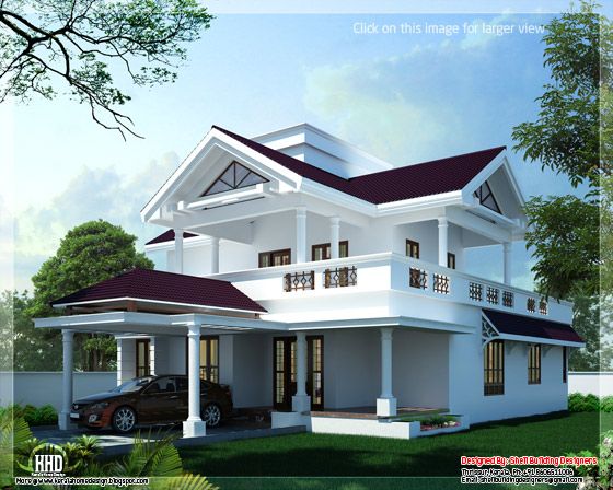 Modern sloping roof house