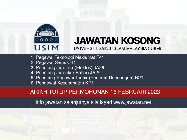 Jawatan Kosong USIM Februari 2023