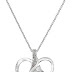 Sterling Silver Diamond 3 Stone Heart Pendant Necklace (1/4 cttw), 18"