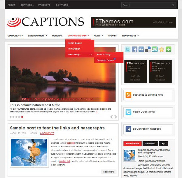 Captions WordPress Theme