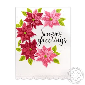 Sunny Studio Stamps: Petite Poinsettias & Festive Greetings Poinsettia Christmas Card by Mendi Yoshikawa