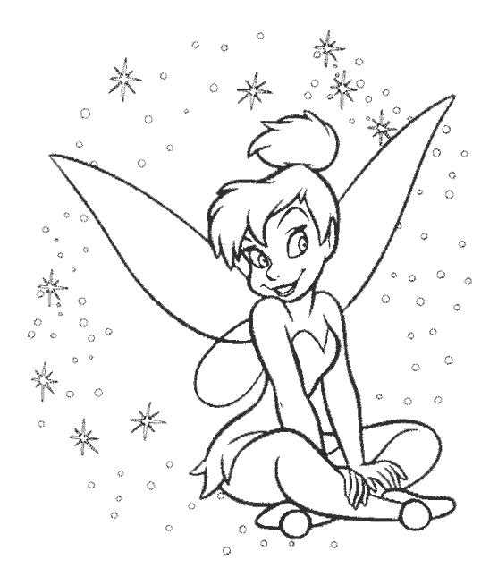 5 Free Disney Fairy Tinkerbell Cartoon Coloring Pages