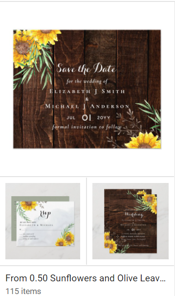 budget Sunflower country western rustic wedding invitations