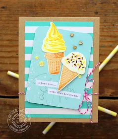 Sunny Studio Stamps: Two Scoops Ice Cream Happy Birthday Card by Vanessa Menhorn