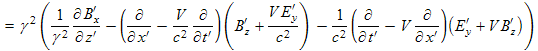 transformation of the y component of the fourth Maxwell equation
