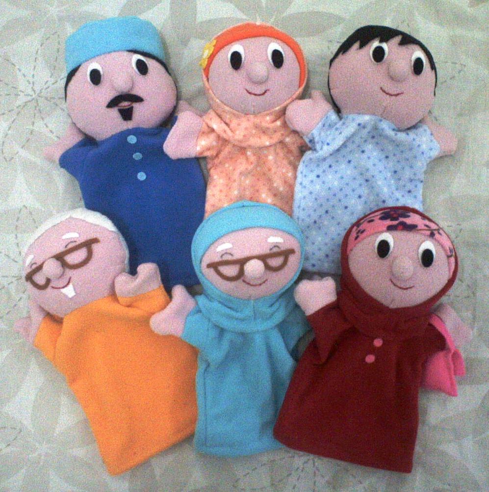 Buatan Tsabita Boneka  Boneka tangan  Keluarga Muslim halfbody