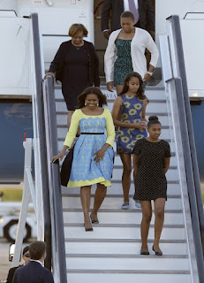 FLOTUS And Her Girls Arrive In London To Promote "Let Girls Learn" Initiative