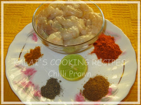 Hot & Spicy Dry Chilli Prawn - Indian Recipe