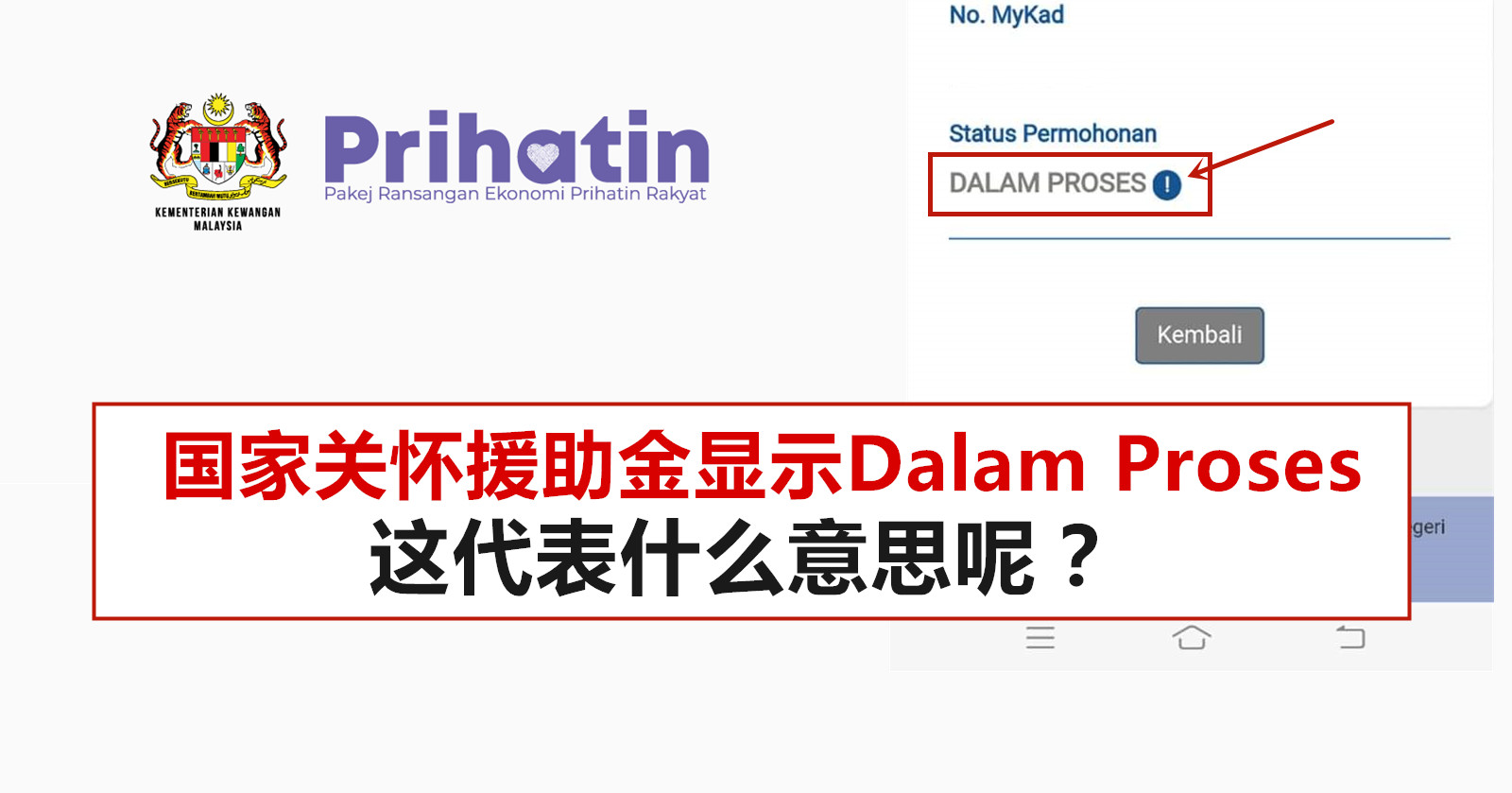 国家关怀援助金显示Dalam Proses，这代表什么意思呢？ - WINRAYLAND