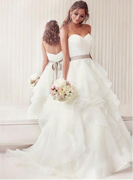 Vogue Stunning & Ball Gown Sweetheart Neck Natural Waistline Wedding Dress Worcester