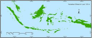 Beginilah Peta Pulau-Pulau Indonesia kalau Air Laut Naik Ratusan Meter