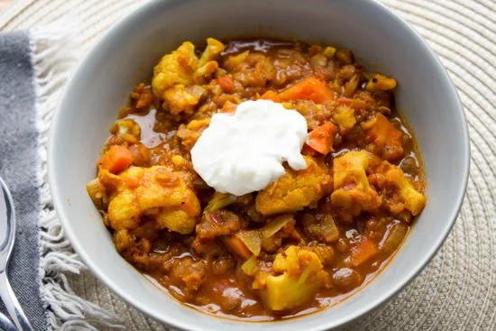 Lentil Cauliflower Curry Carrot Soup