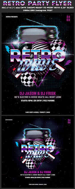  Retro Party Flyer Template 