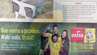 Jornal publica errata sobre anúncio que 'elimina' seleção da Copa