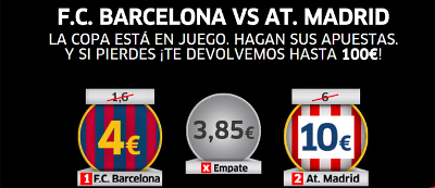 marca apuestas bono megacuota mas 150 euros copa Barcelona vs Atletico 21 enero