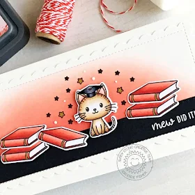 Sunny Studio Stamps: Grad Cat Frilly Frame Dies Graduation Card by Candice Fisher