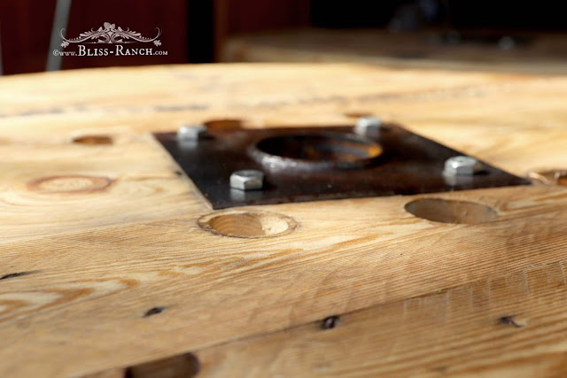 Wood Spool, tree slice and log crudite display, Bliss-Ranch.com