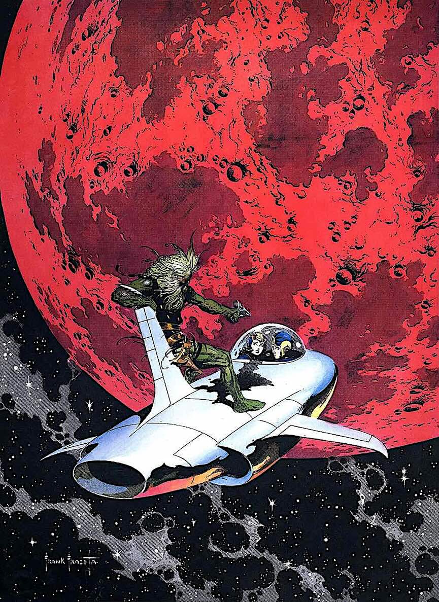 a Frank Frazetta illustration in space