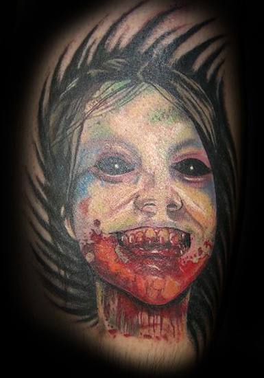 A cool selection of scary tattoos with zombies