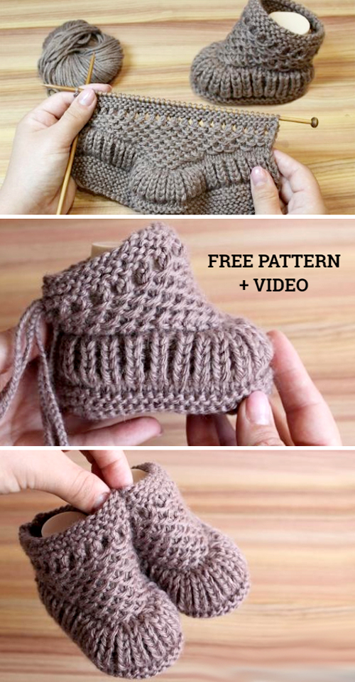 Warm Baby Booties - Free Pattern & Tutorial 