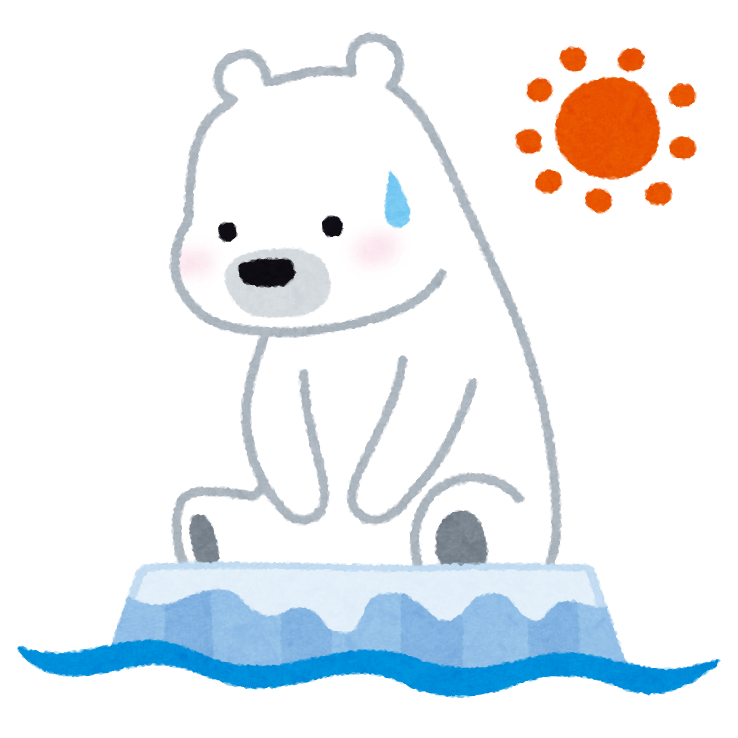 流氷に取り残されたシロクマのイラスト かわいいフリー素材集 いらすとや