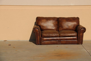 A Brown Comfortable Leather Couch