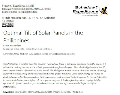 Optimal Tilt of Solar Panels (Intro page)
