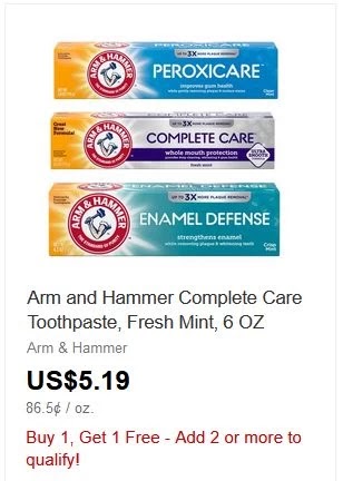 Arm and Hammer Complete Care Toothpaste