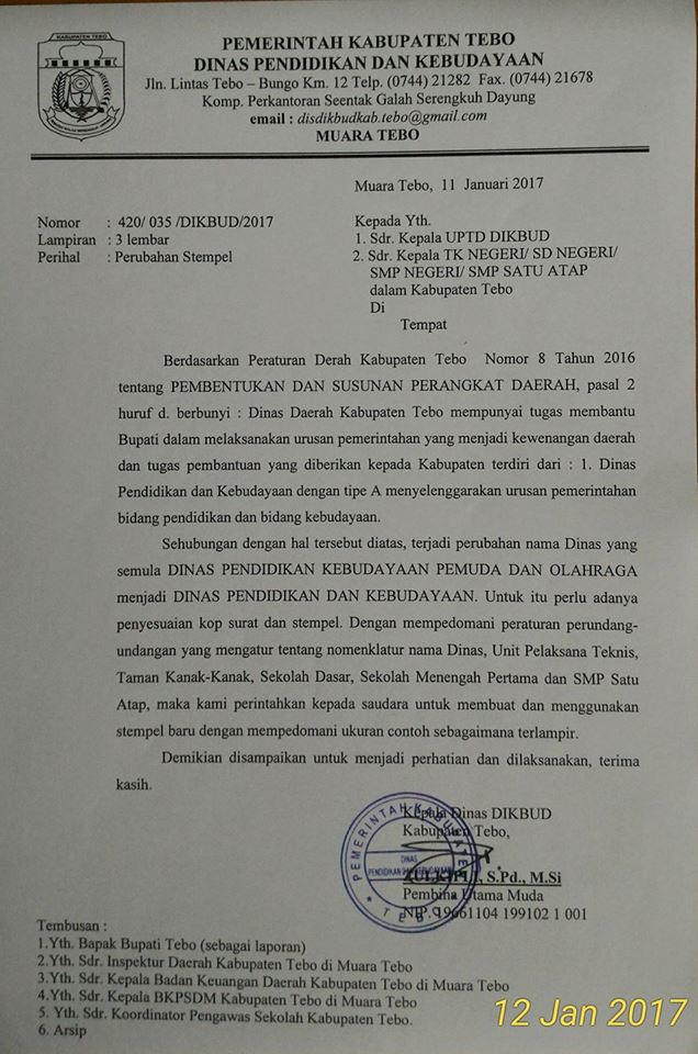 Dinas Dikbud Kabupaten Tebo