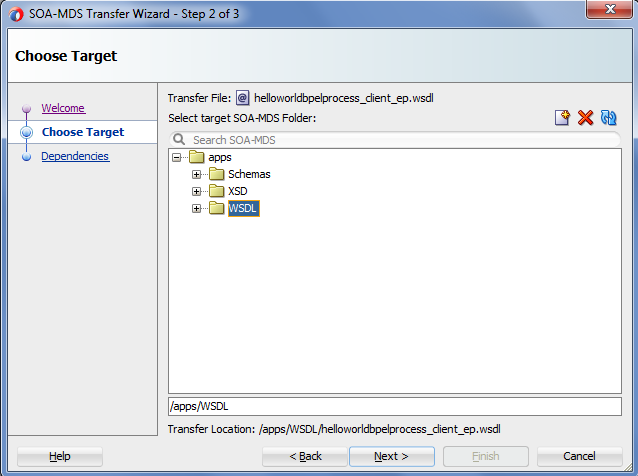 publish service bus artifacts to SOA Design time repository