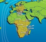 Footprint Intelsat 10 at 47.5°E