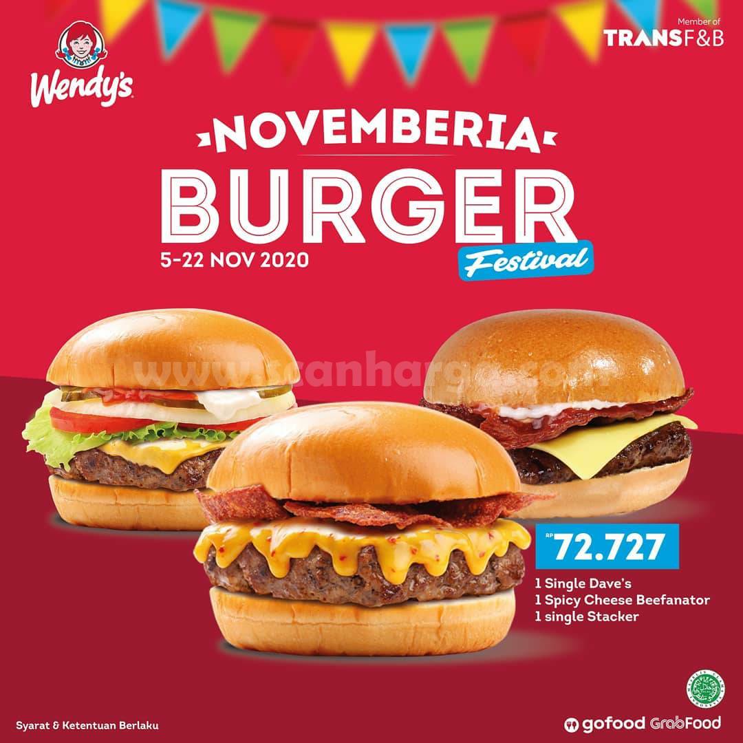 Promo Wendys NOVEMBERIA Burger Festival Periode 5 - 22 November 2020 1