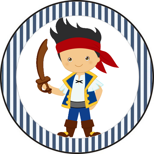 Toppers, stickers o etiquetas de Jake y los Piratas para Imprimir Gratis.