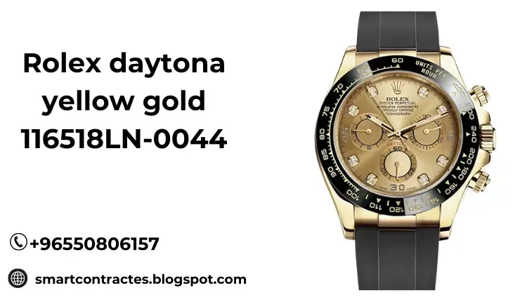 Rolex Daytona Yellow Gold Watch 116518LN-0044 with a white background