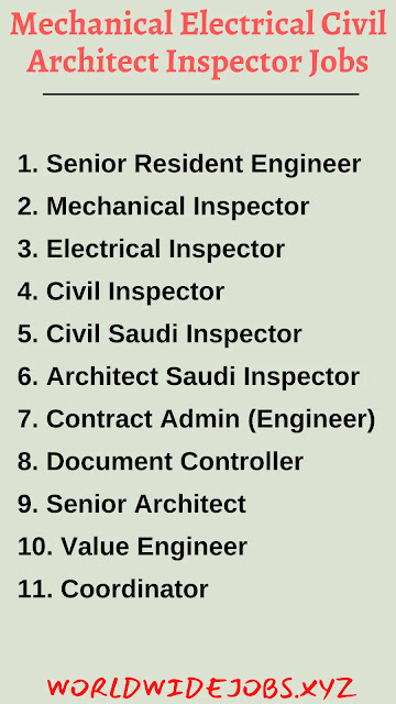 Mechanical Electrical Civil Architect Inspector Jobs