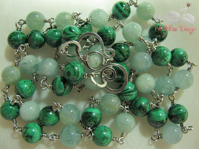 Wire wrapped Malachite necklace