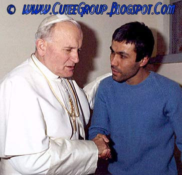 Pope John Paul with the man that tried to kill him