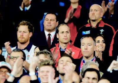 The Duke And Duchess Of Cambridge And Prince Harry At The Rugby World Cup