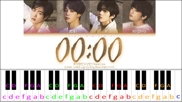 00:00 (Zero O'Clock) by BTS Piano / Keyboard Easy Letter Notes for Beginners