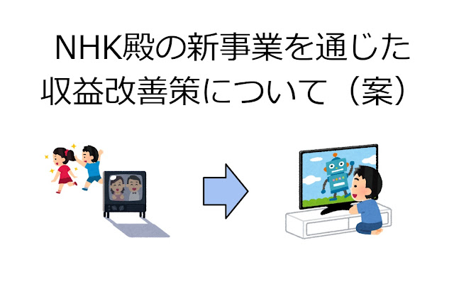 NHKの新事業のアイデア（プレゼンテーション風のイメージ図）