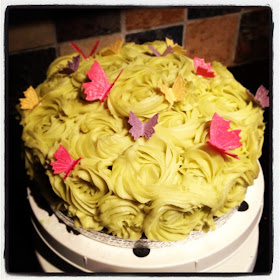 Buttercream Roses, Butterflies, Glitter, Almond Cake