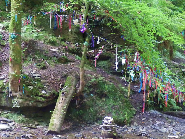 Ribbons on trees at St.Nectan's Waterfall